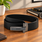 KINGSTON MEN'S BLACK LEATHER BELT FOR MEN