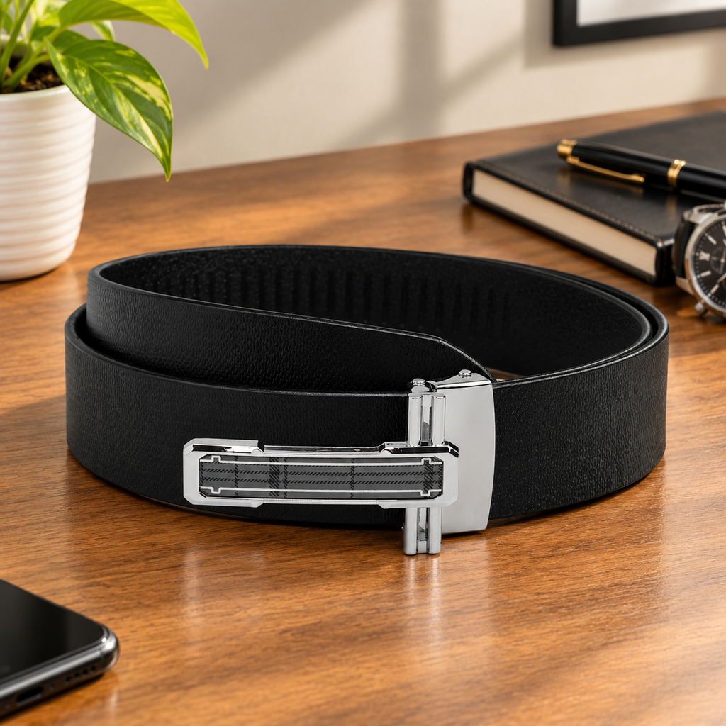 DECLAN MEN'S BLACK LEATHER BELT FOR MEN
