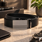ATLAS MEN'S BLACK LEATHER BELT FOR MEN