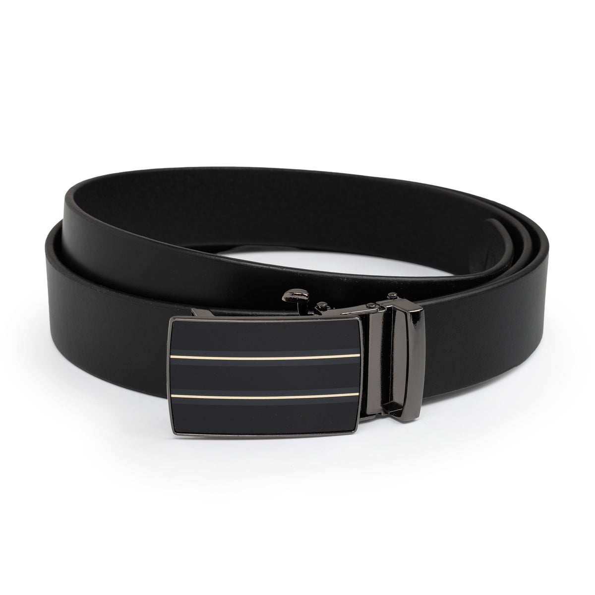 FINN MEN'S BLACK LEATHER BELT FOR MEN