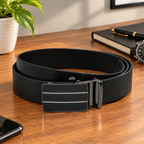 FINN MEN'S BLACK LEATHER BELT FOR MEN