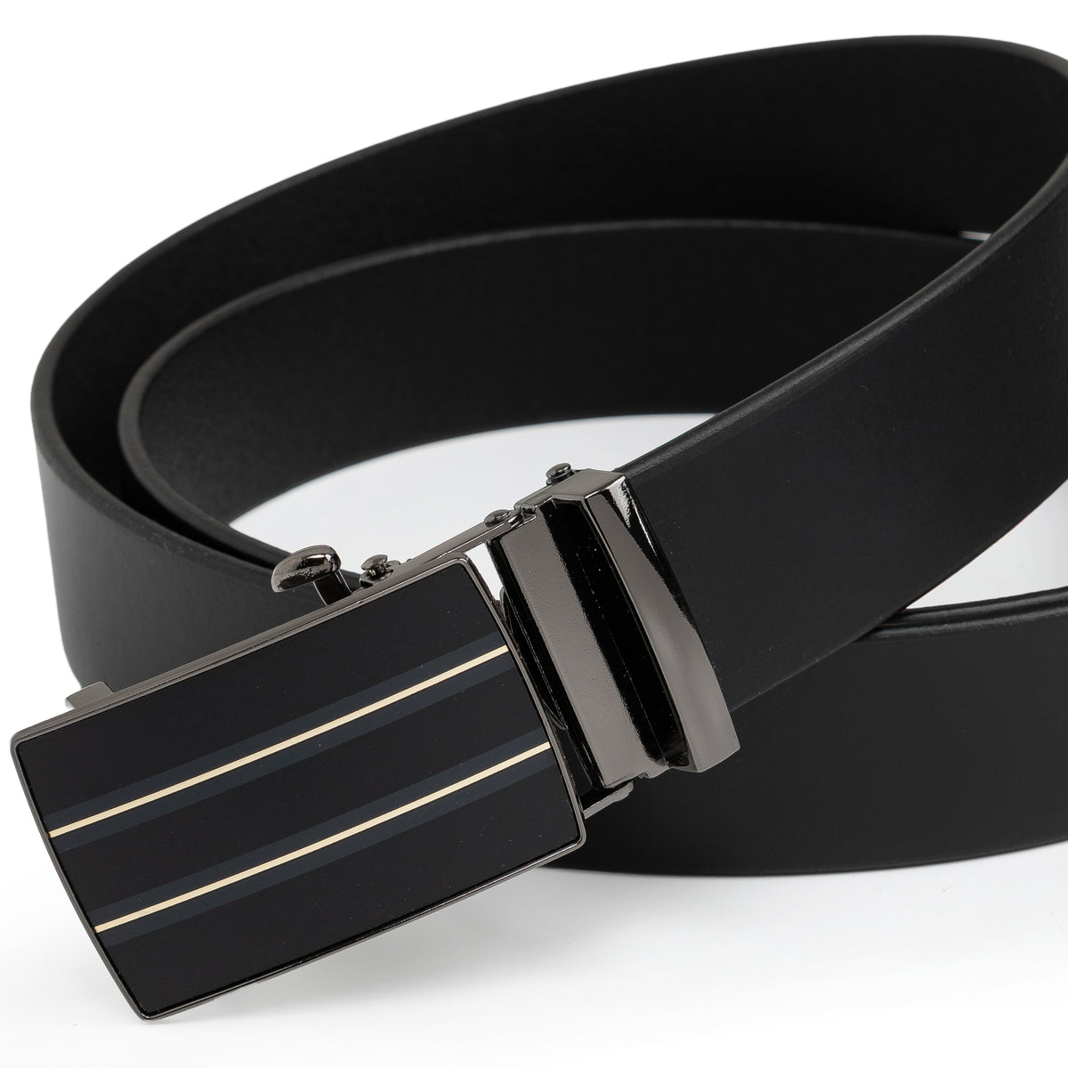 FINN MEN'S BLACK LEATHER BELT FOR MEN