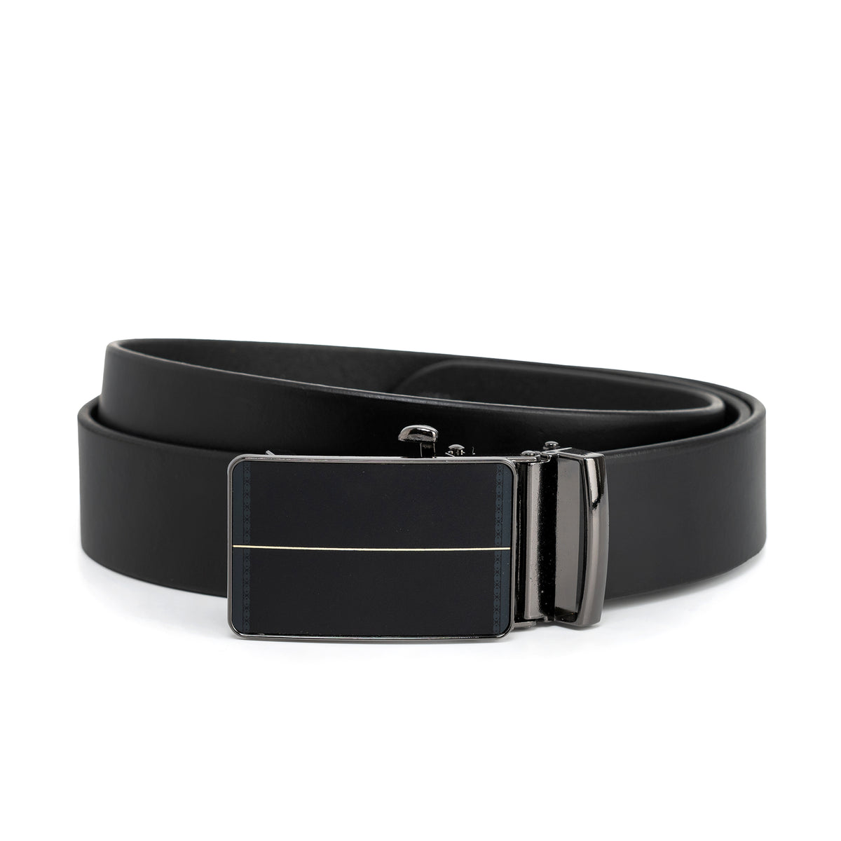 ENZO MEN'S BLACK LEATHER BELT FOR MEN