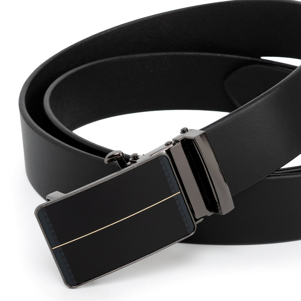 ENZO MEN'S BLACK LEATHER BELT FOR MEN