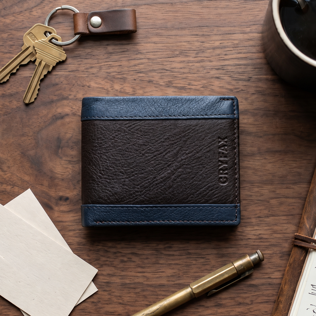 CRYFAX DUKET PATTERN MEN'S LEATHER WALLET