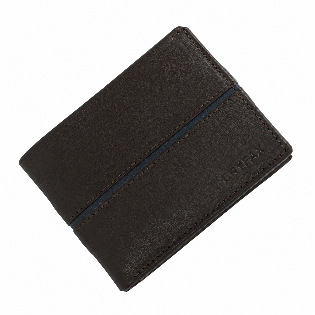 CRYFAX CENAL PATTERN MEN'S LEATHER WALLET