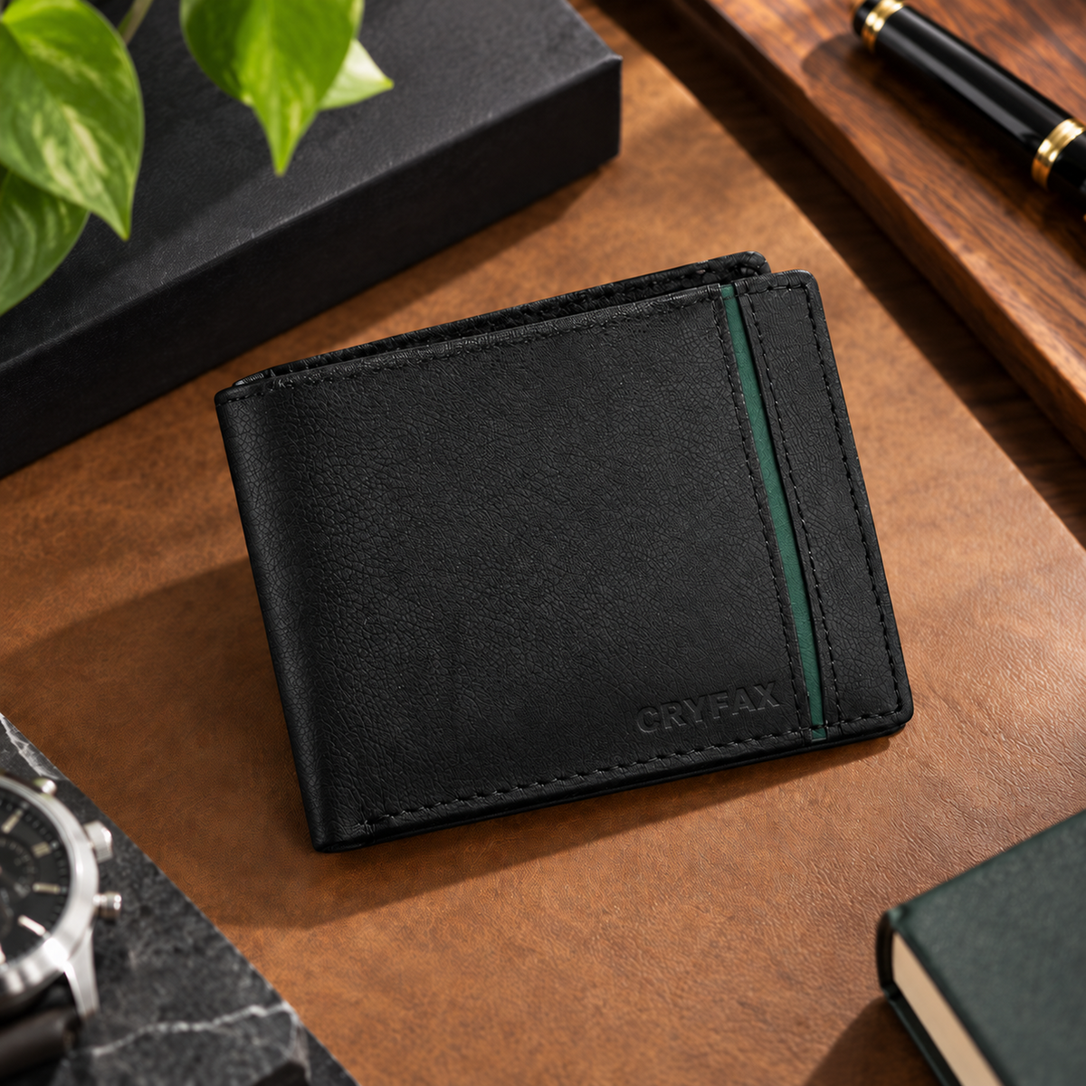CRYFAX REXING PATTERN MEN'S LEATHER WALLET