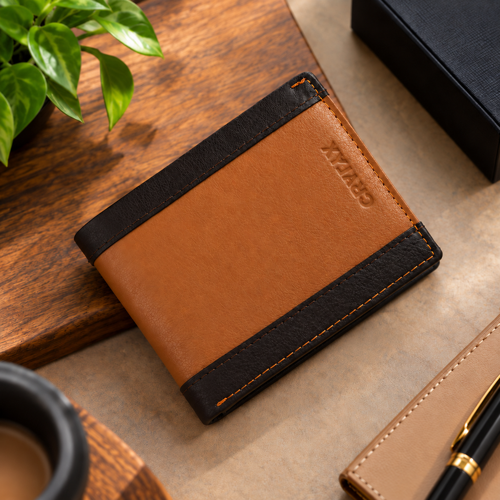 CRYFAX ZUPING PATTERN MEN'S LEATHER WALLET