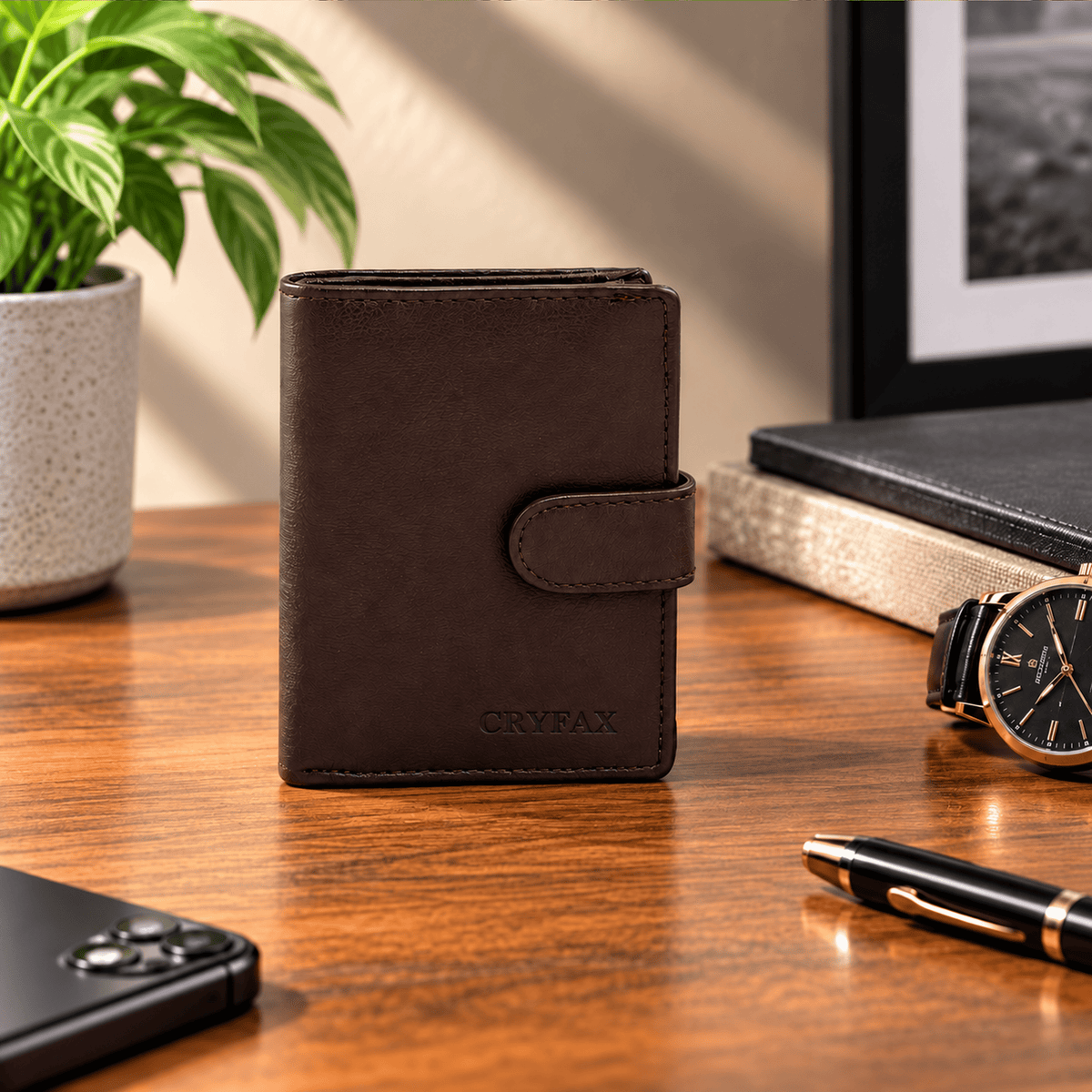 CRYFAX TONIC PATTERN MEN'S LEATHER WALLET