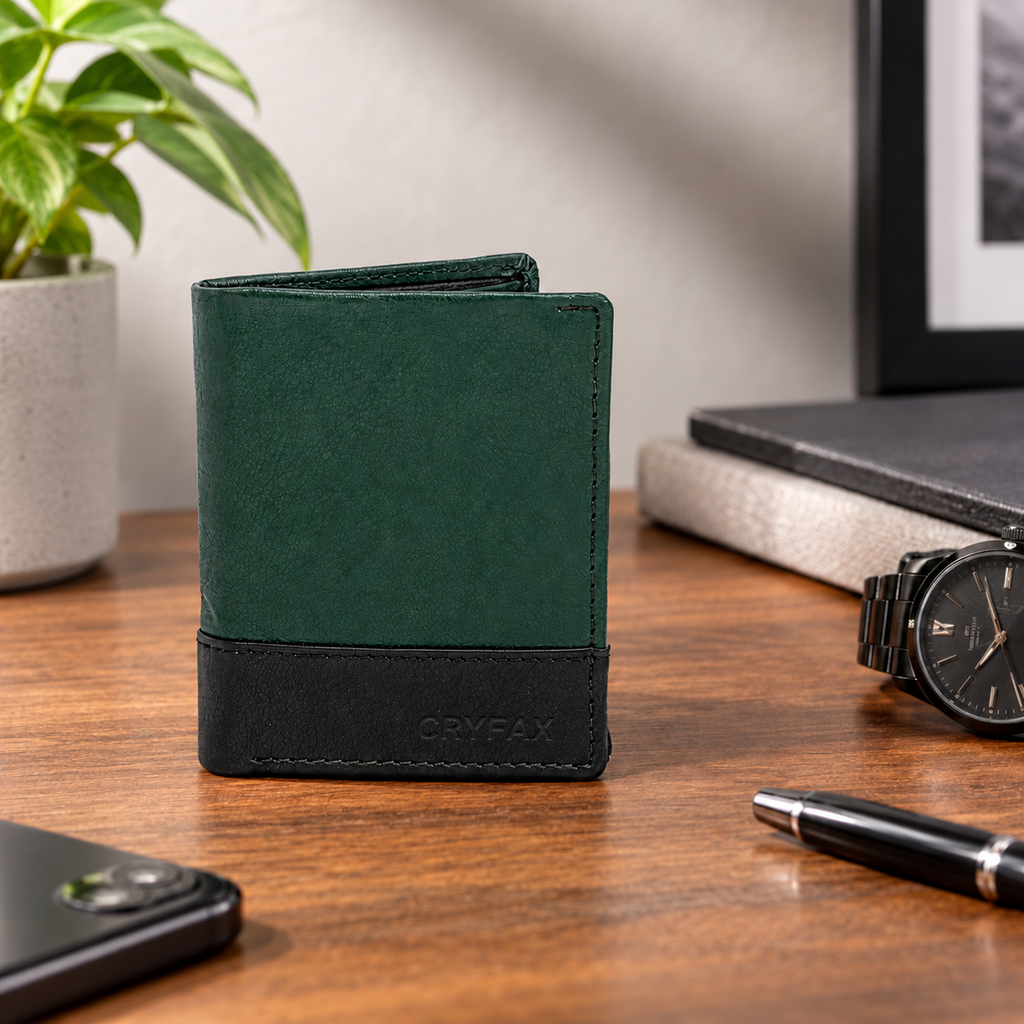 CRYFAX OSTRICH PATTERN MEN'S LEATHER WALLET