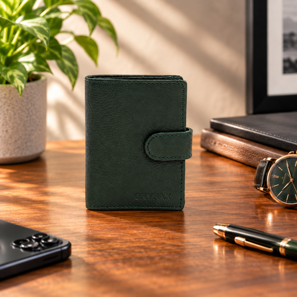 CRYFAX EXPRESSO PATTERN MEN'S LEATHER WALLET