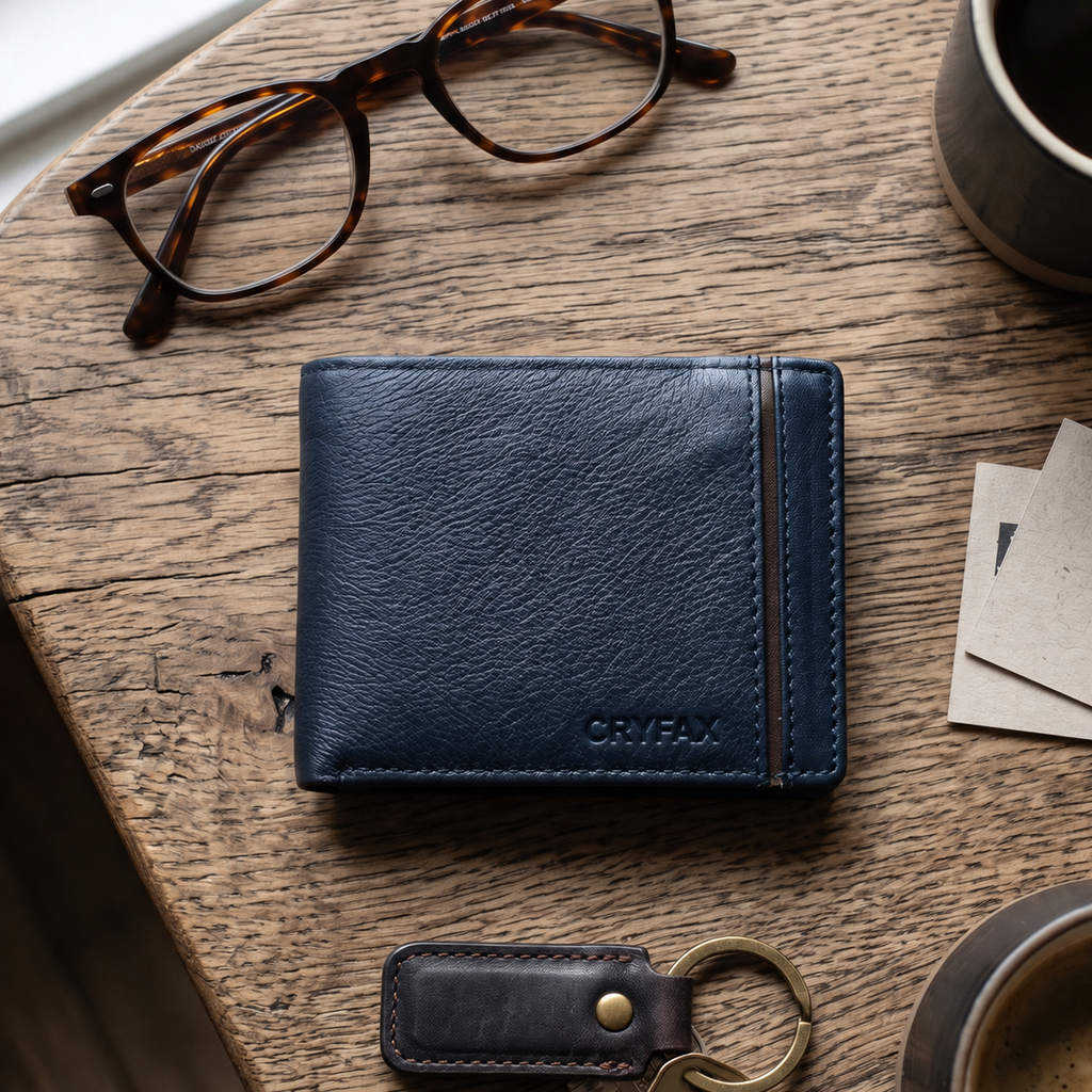 CRYFAX CITRRO PATTERN MEN'S LEATHER WALLET