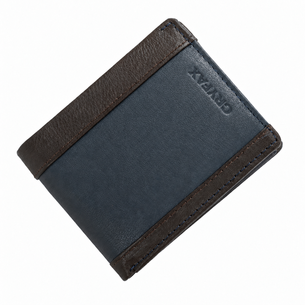 CRYFAX CARVI PATTERN MEN'S LEATHER WALLET
