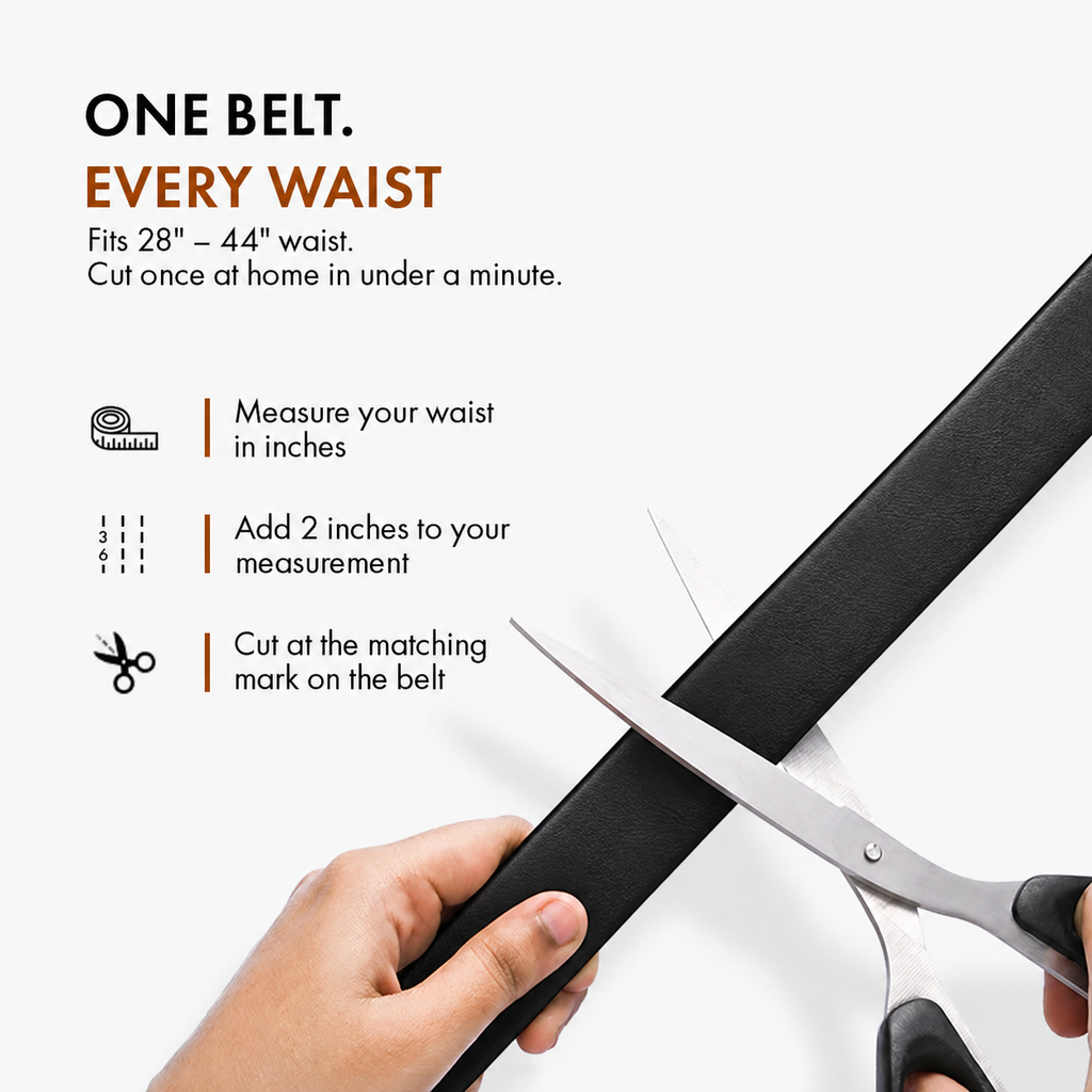 KINGSTON MEN'S BLACK LEATHER BELT FOR MEN