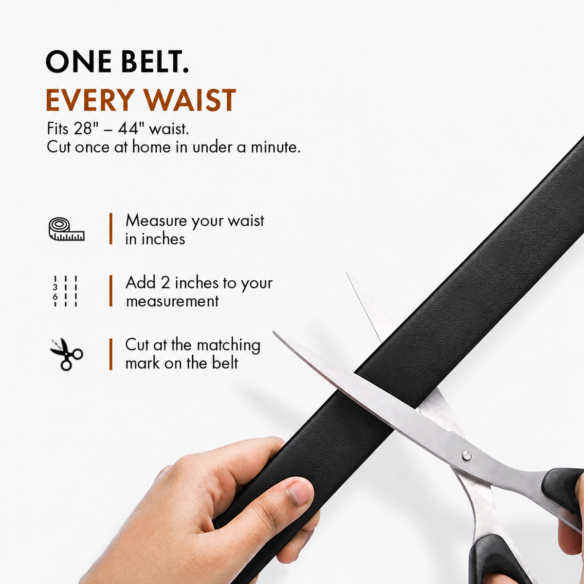 DECLAN MEN'S BLACK LEATHER BELT FOR MEN