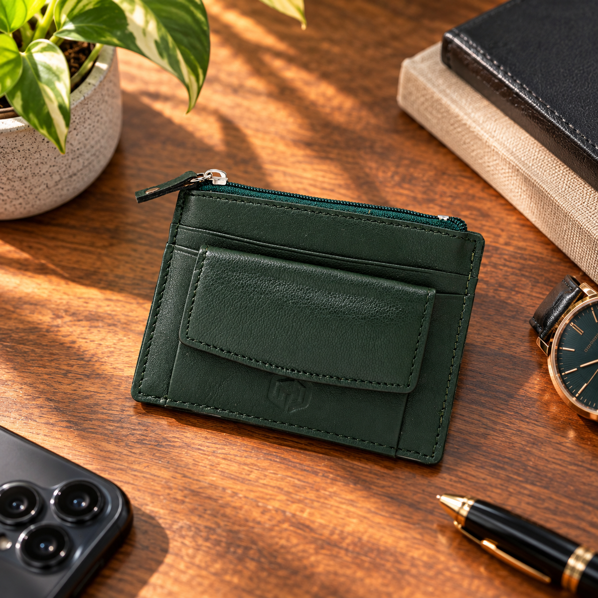 CRYFAX HORIZO PATTERN MEN'S LEATHER WALLET