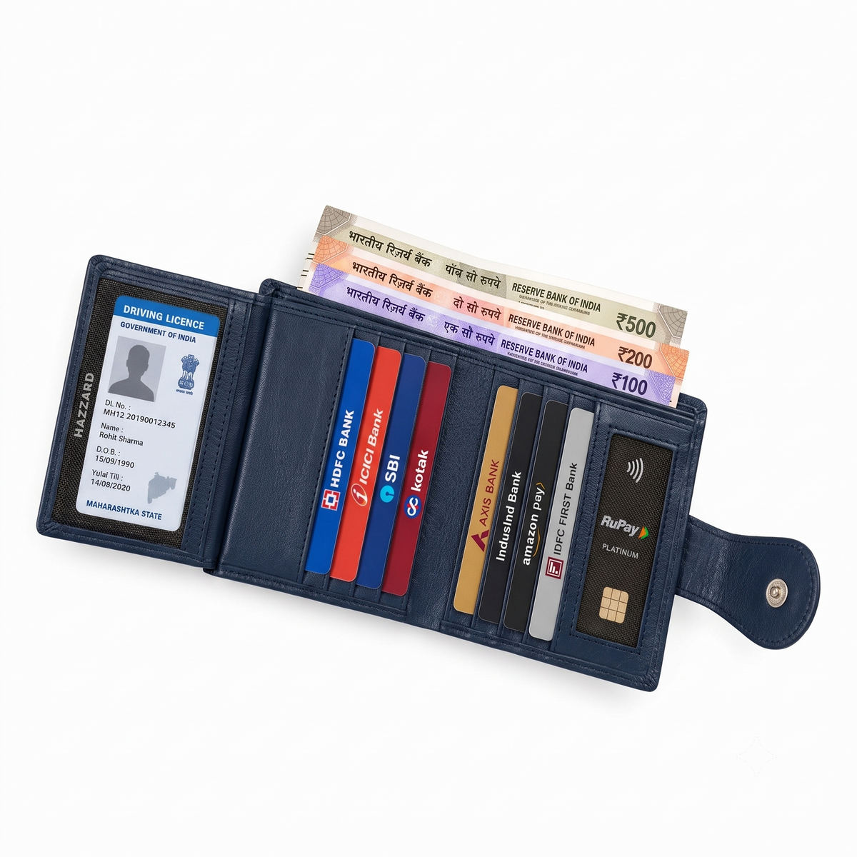 CRYFAX ERRIC PATTERN MEN'S LEATHER WALLET
