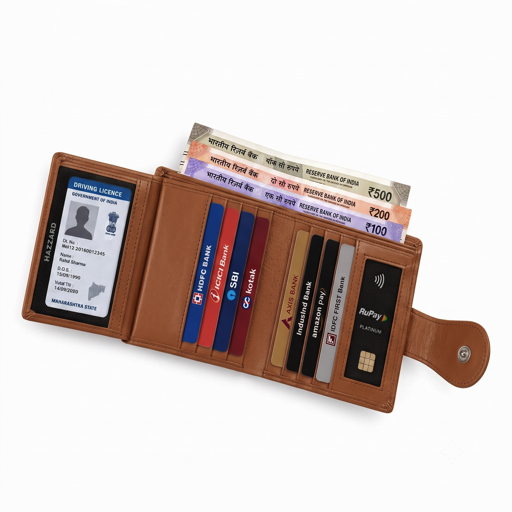 CRYFAX LAMENSA PATTERN MEN'S LEATHER WALLET