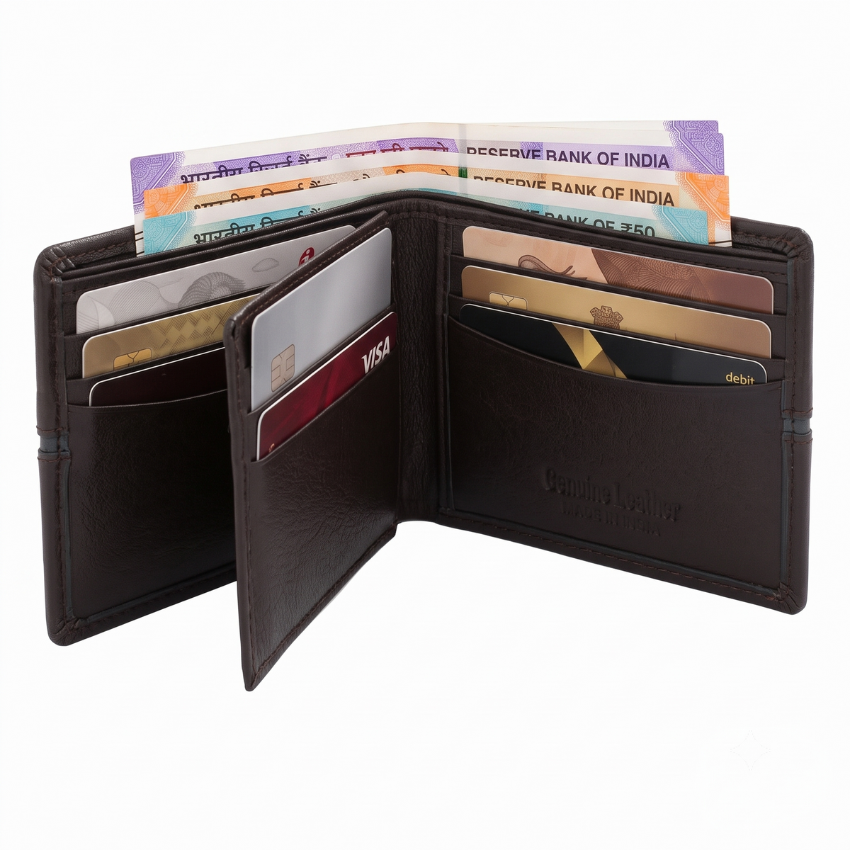 CRYFAX CENAL PATTERN MEN'S LEATHER WALLET