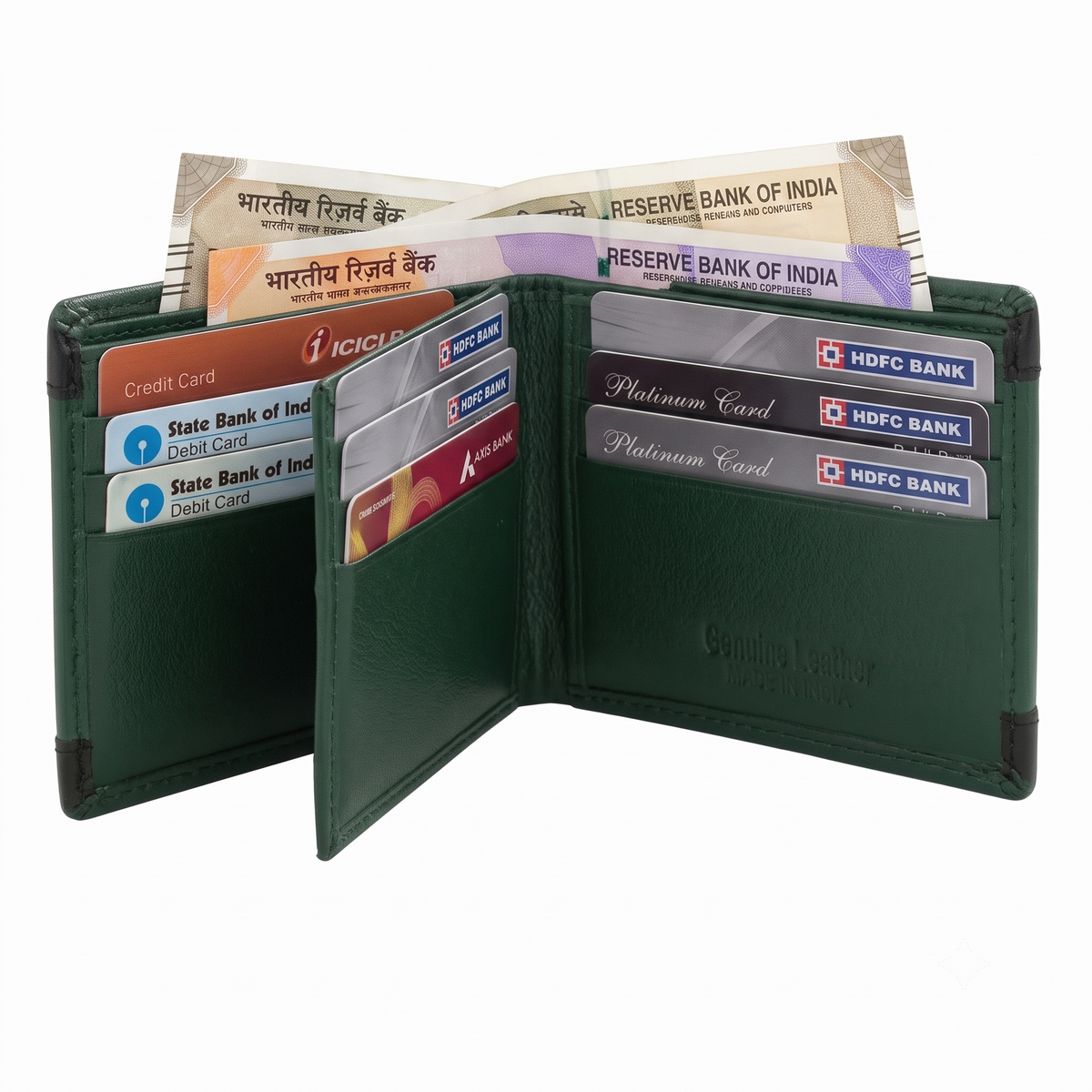 CRYFAX HERRY PATTERN MEN'S LEATHER WALLET