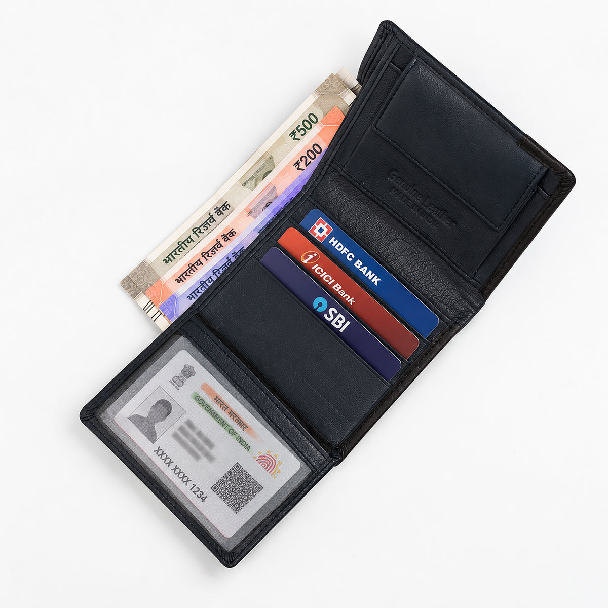 CRYFAX ZIPRO PATTERN MEN'S LEATHER WALLET