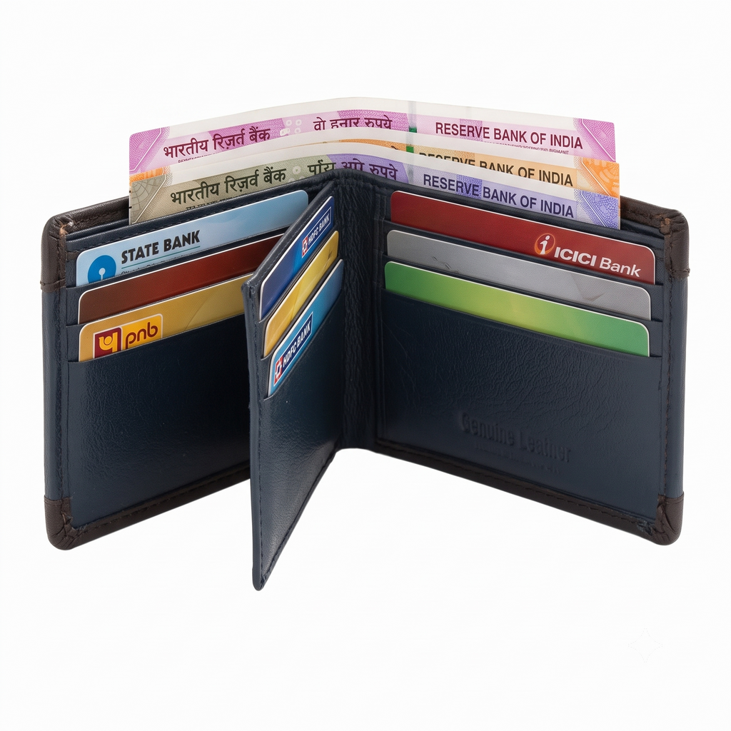CRYFAX CARVI PATTERN MEN'S LEATHER WALLET