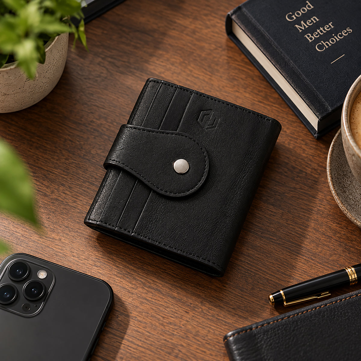 CRYFAX FRING PATTERN MEN'S LEATHER WALLET