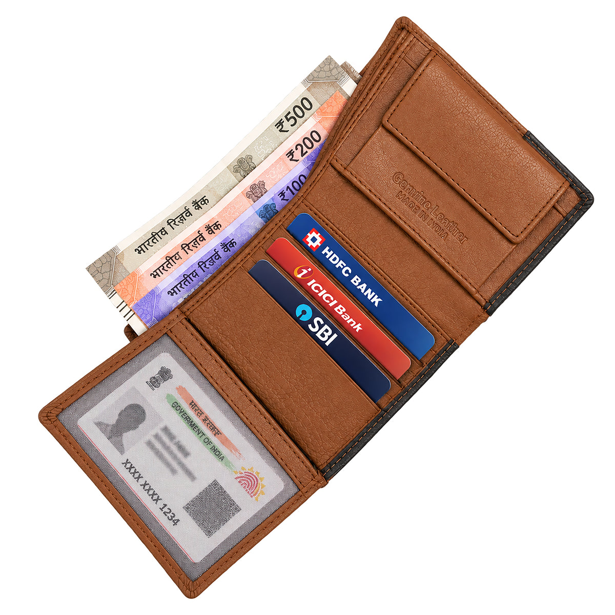 CRYFAX LIBRA PATTERN MEN'S LEATHER WALLET