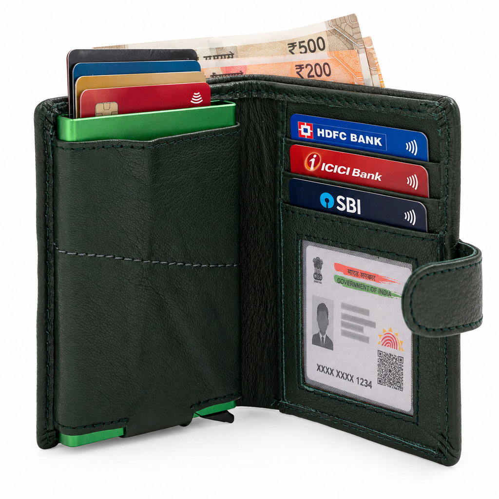 CRYFAX EXPRESSO PATTERN MEN'S LEATHER WALLET