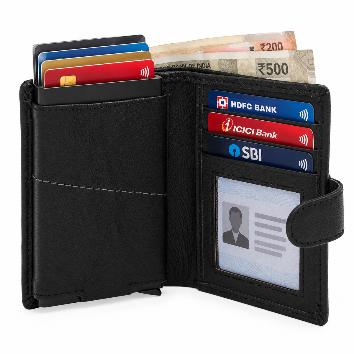 CRYFAX LETRIC PATTERN MEN'S LEATHER WALLET