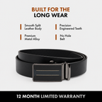 WILDER MEN'S BLACK LEATHER BELT FOR MEN