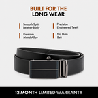 ENZO MEN'S BLACK LEATHER BELT FOR MEN