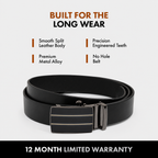 FINN MEN'S BLACK LEATHER BELT FOR MEN