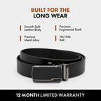 ARTHUR MMEN'S BLACK LEATHER BELT FOR MEN