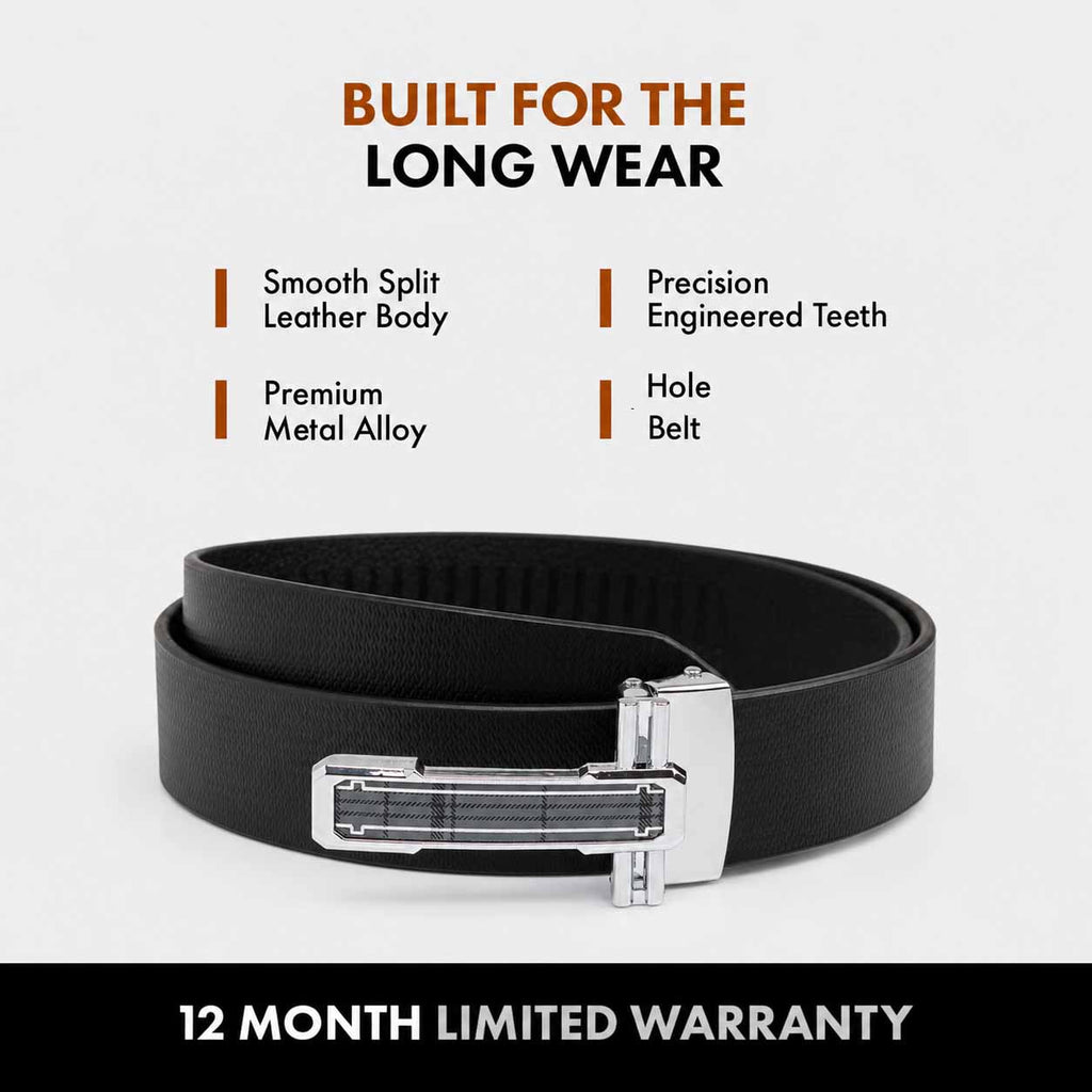 DECLAN MEN'S BLACK LEATHER BELT FOR MEN