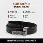 KINGSTON MEN'S BLACK LEATHER BELT FOR MEN