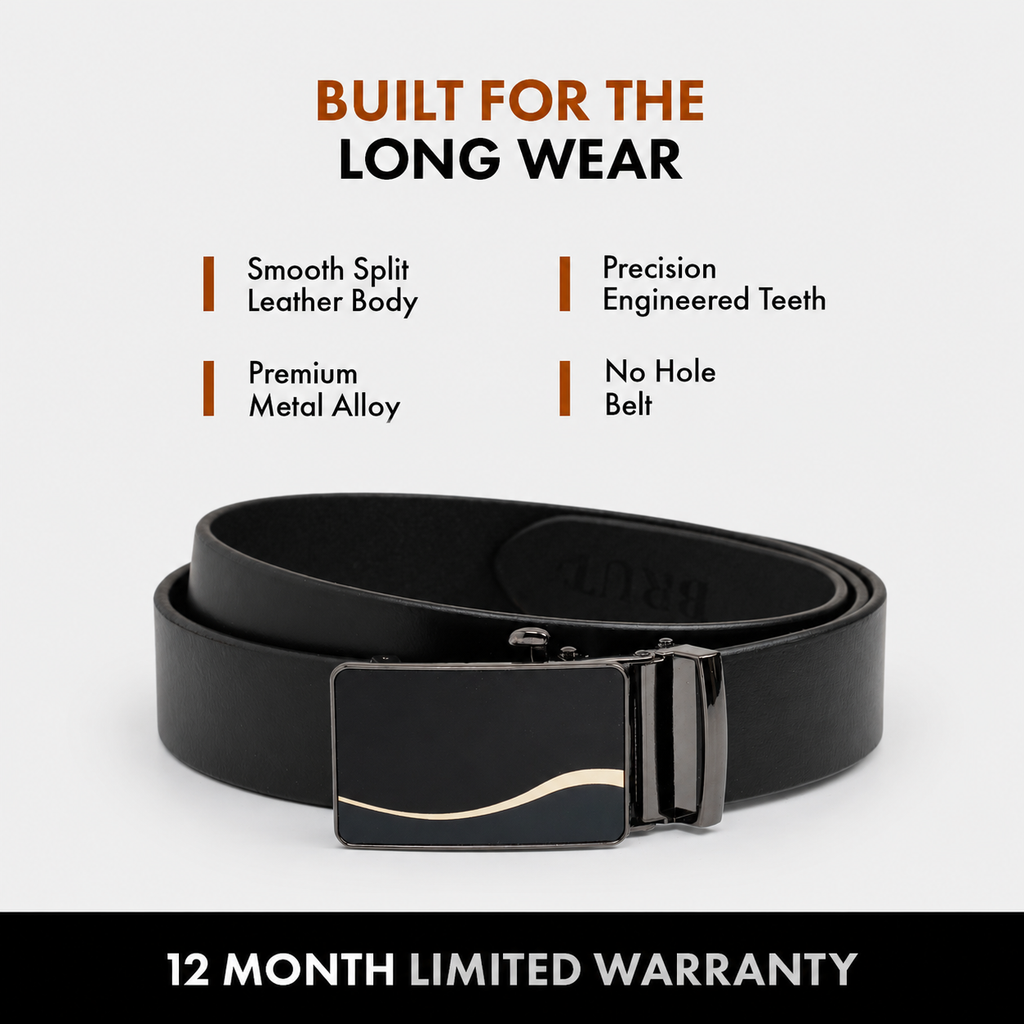 JASPER MEN'S BLACK LEATHER BELT FOR MEN